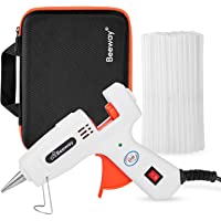 Beeway Pistola de Silicona Caliente con 50 Piezas Barras de Pegamento Caliente y Estuche de transporte para Manualidades…